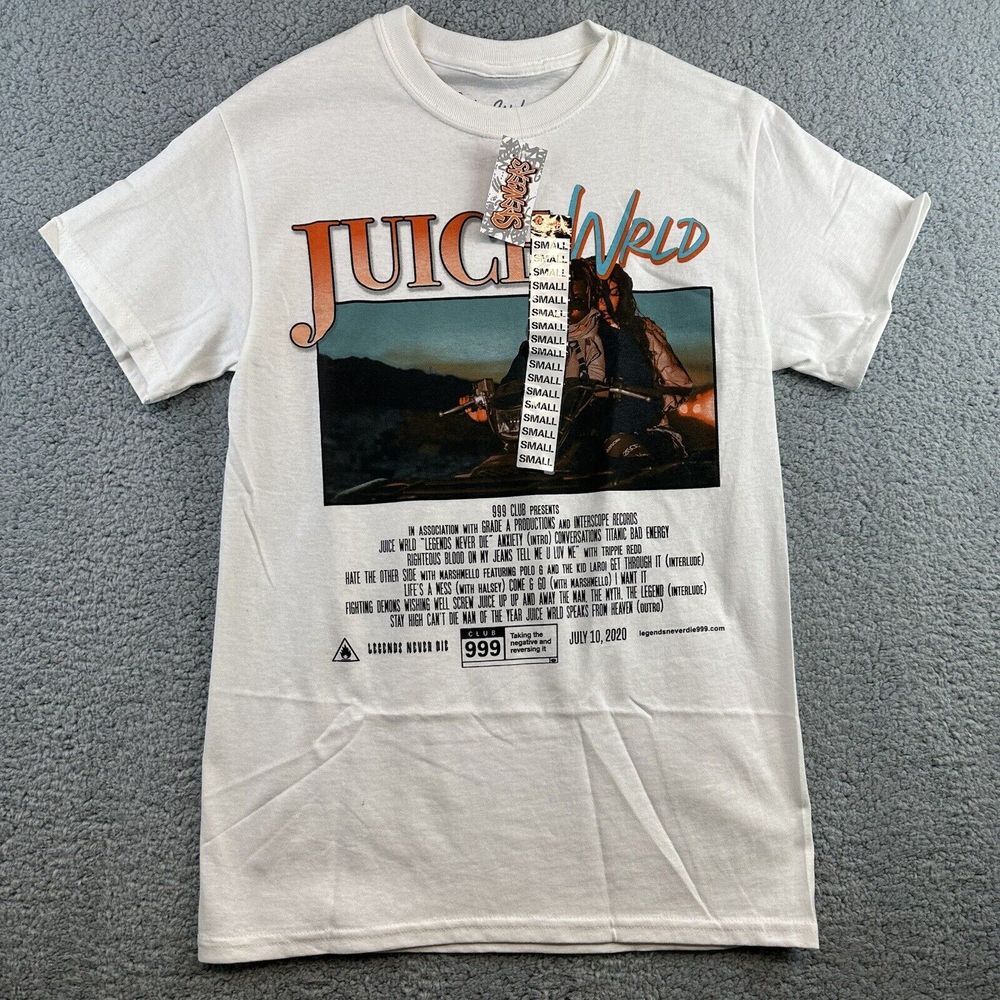 Juice Wrld 999 Legends Never Die Tshirt Unisex Small Rap tee Concert RIP‎ New
